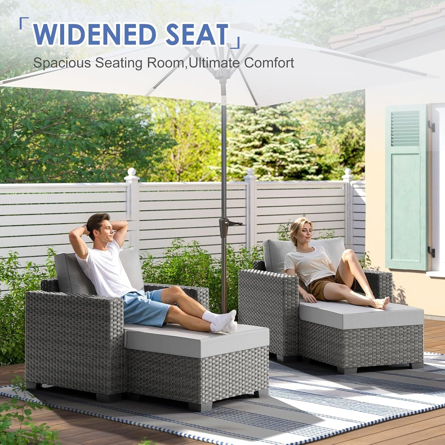 Comfortable Wicker Rattan Outdoor Patio Furniture Set