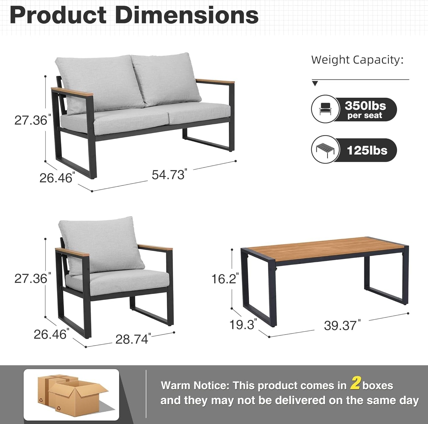 Durable Four Piece Outdoor Patio Furniture Set Upgrade