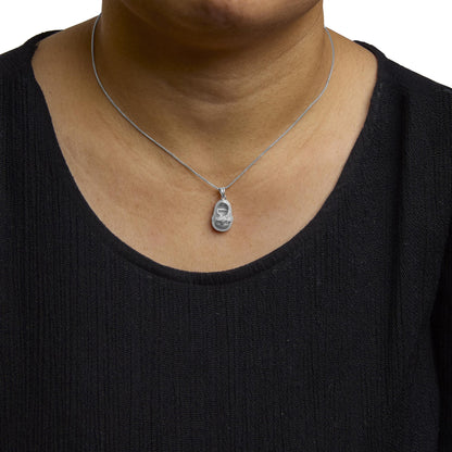 14K White Gold Diamond Accent Baby Shoe with Bow Pendant 18" Necklace (G-H Color, SI1-SI2 Clarity)-3