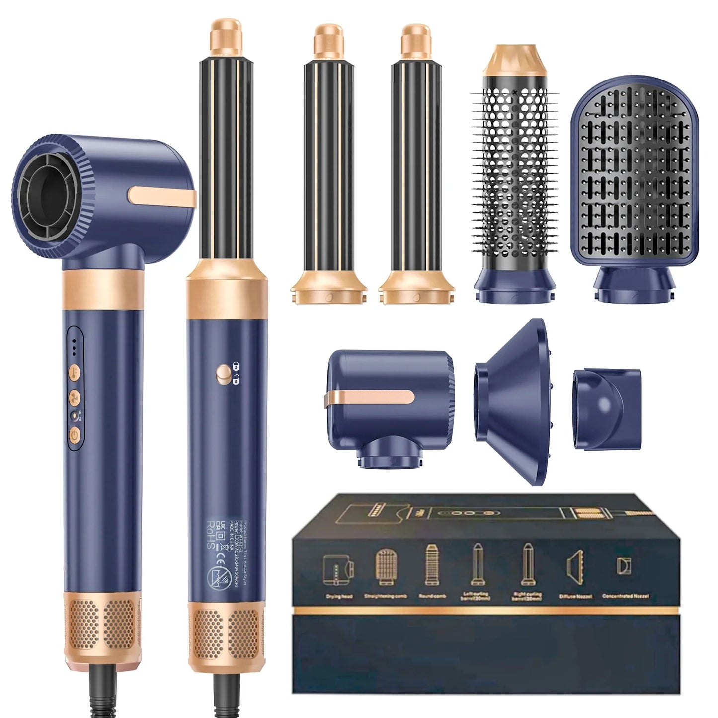 7 In 1 Hair Dryer Brush Brushless High Speed Hair Dryer-0