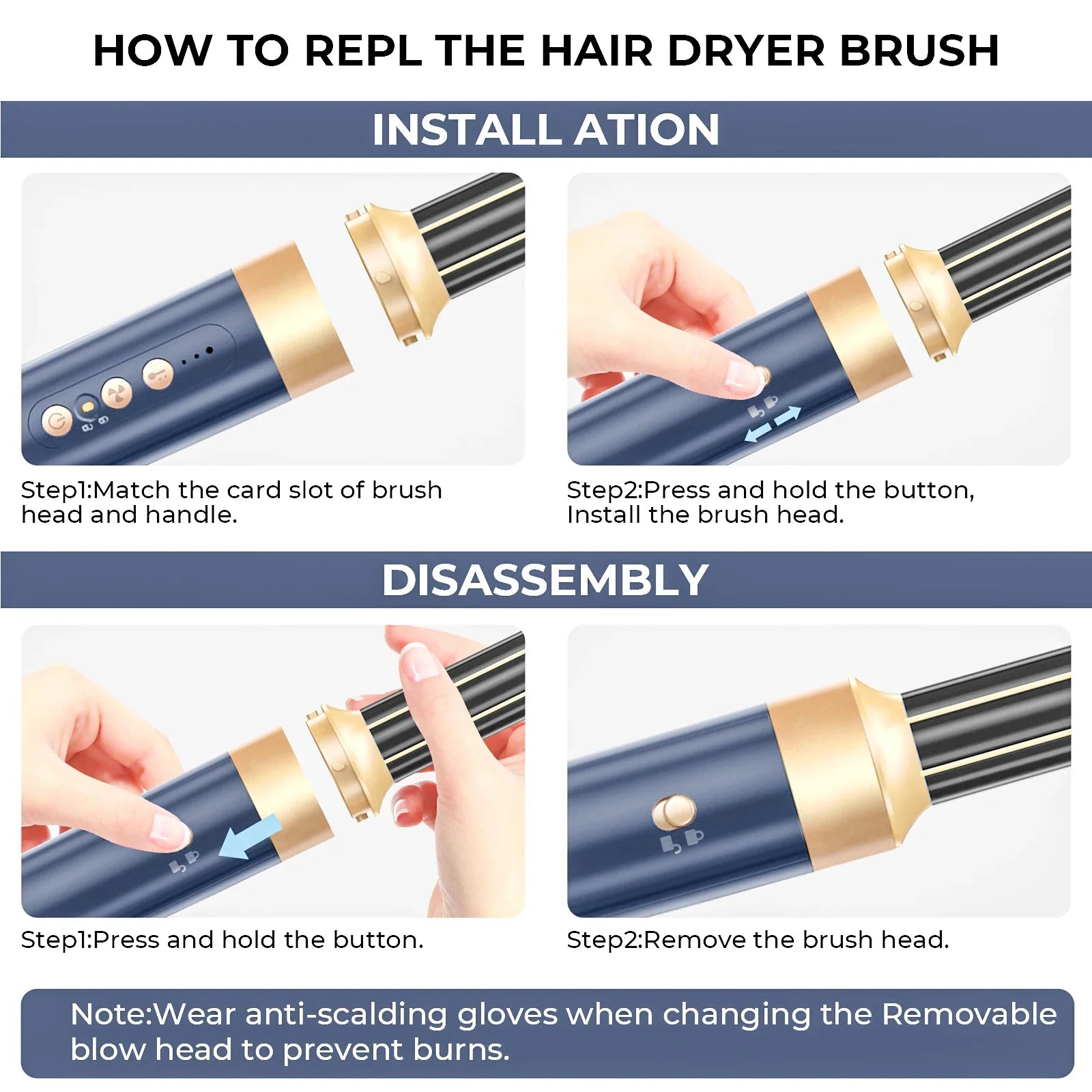 7 In 1 Hair Dryer Brush Brushless High Speed Hair Dryer-3