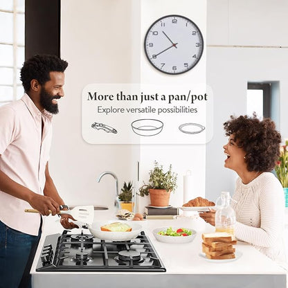 Ceramic Nonstick Cookware Set, Healthy,Non Toxic,17-Pieces Pots and Pans Set Removable Handles,Induction RV Kitchen Set,Stain & Scratch-resistant,Dishwasher/Oven Safe,PFAS/PFOA Free,Cream White