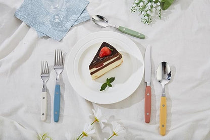 ANNOVA Silverware Set Stainless Steel Cutlery Color Handle With Rivet/Retro Flatware (Morandi Mix, 20 Pieces)