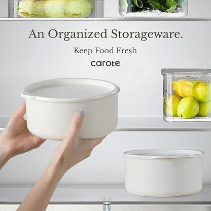 CAROTE 19pcs Pots and Pans Set Non Stick, Cookware Sets, Kitchen Set, Oven/Fridge Safe, Space Saving Pots Set, Nonstick Cooking Set with Versatile Detachable Handle, Induction RV Set, Cream White