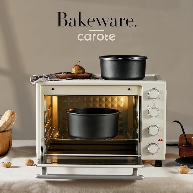 CAROTE Pots and Pans Set Non Stick, Cookware Set Detachable Handle, Nonstick Induction Kitchen Sets Non Stick with Removable Handle, RV Cook Ware, Oven Safe, Black