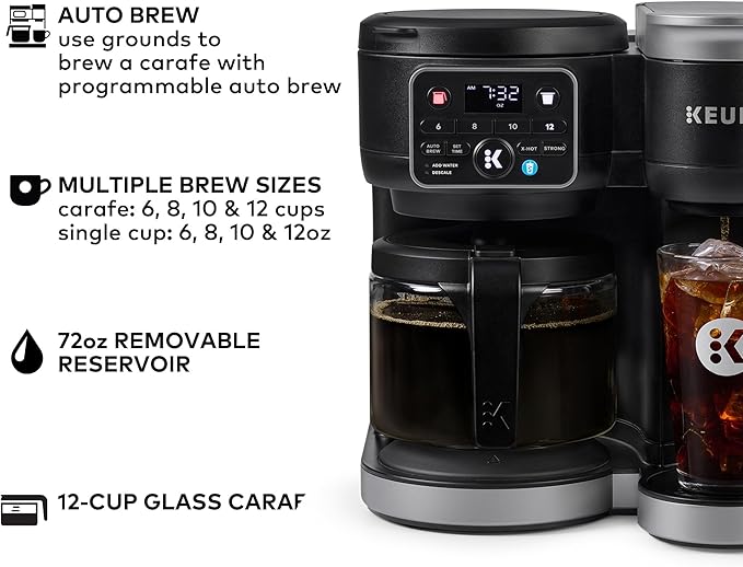 Keurig K-Duo Hot & Iced Single Serve & Carafe Coffee Maker, MultiStream Technology, 72oz Reservoir (Gen 2)