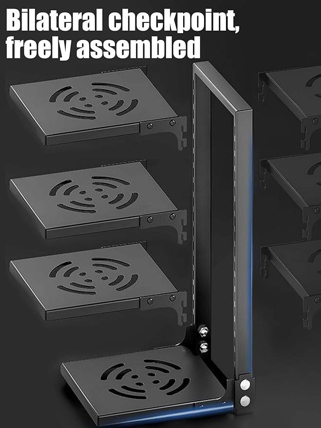 Caliee Pot Organizers Inside Cabinet, Heavy Duty Pot Pan Rack Organizer with 4-Tiers, Pan Storage Organizer for Under Cabinet Applicable to Kitchen Storage (Black)