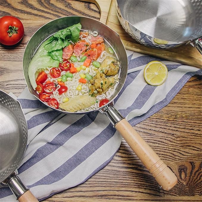 Food Grade Stainless Steel Snow Pan Milk Pot Add Thick Household Food Hammer Grain Soup