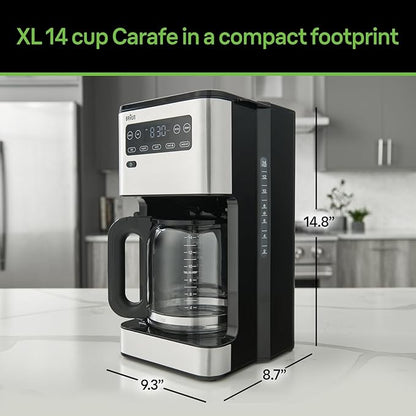 Braun Pure Flavor 14 Cup Drip Coffee Maker, 14 cup, Black, KF5650BK