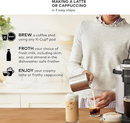 Keurig K-Cafe Single-Serve K-Cup Coffee Maker, Latte Maker and Cappuccino Maker, Comes with Dishwasher Safe Milk Frother, Coffee Shot Capability, Compatible with all Keurig K-Cup Pods, Dark Charcoal