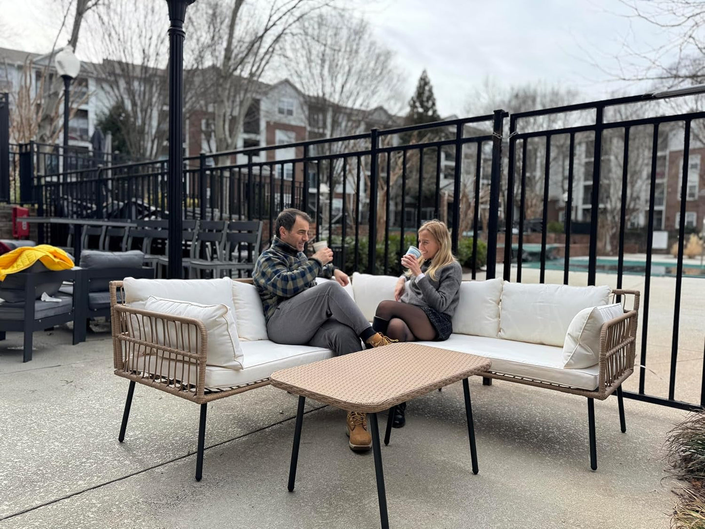 All Weather Wicker Patio Furniture Set with Cushions-2