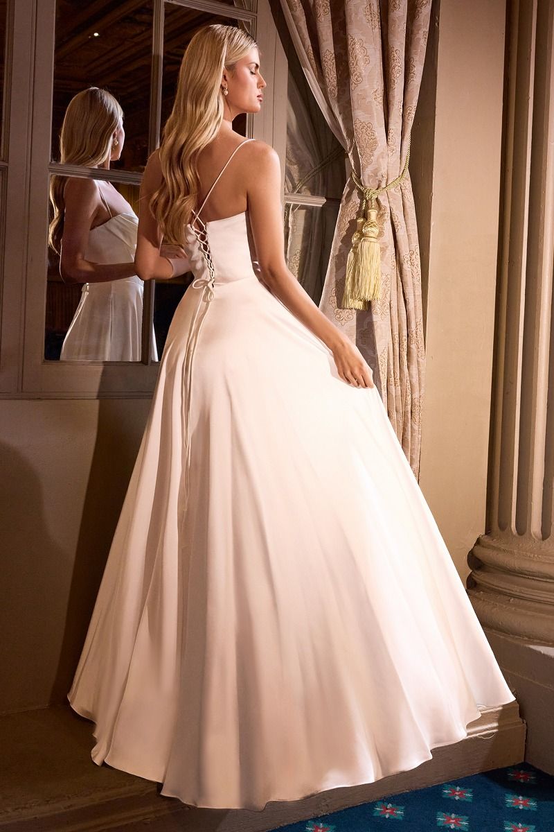 A-Line Wedding Dress With Spaghetti Straps-1