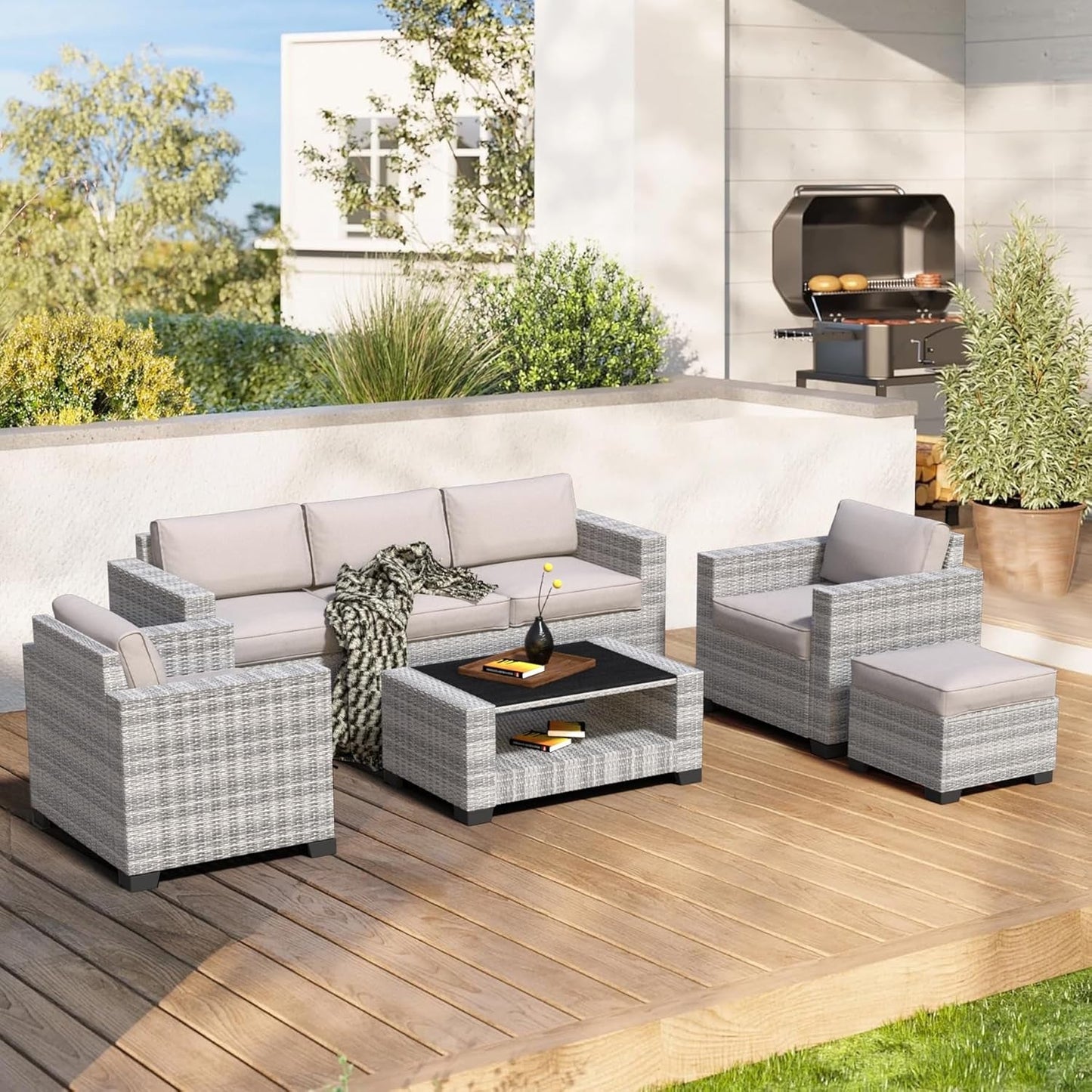Durable Seven Piece Outdoor Sectional Patio Furniture Set