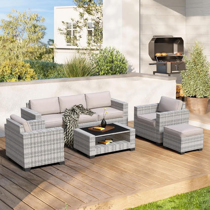 Durable Seven Piece Outdoor Sectional Patio Furniture Set
