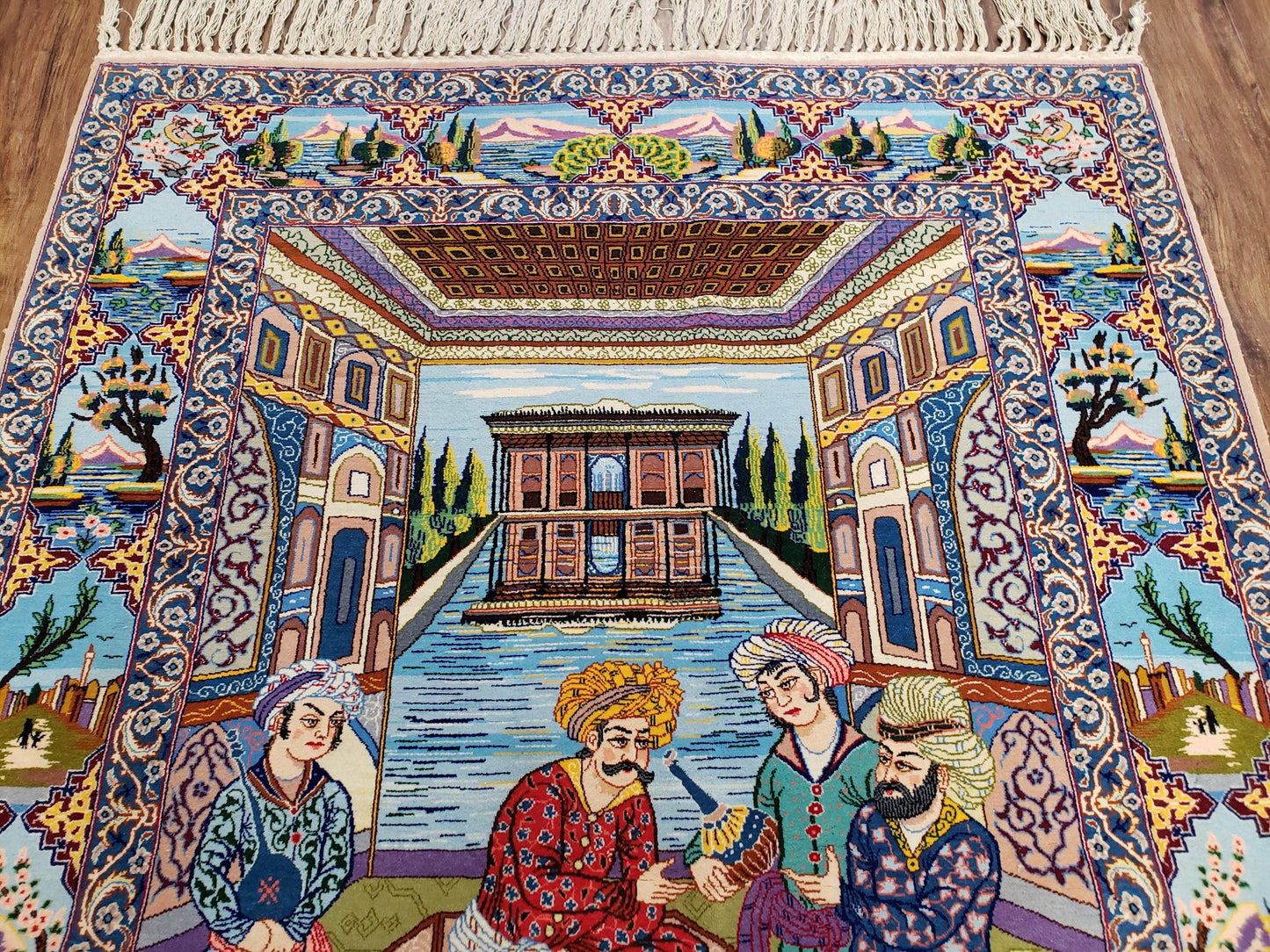 Persian Isfahan Pictorial Rug 3x5 – Kork Wool on Silk-2