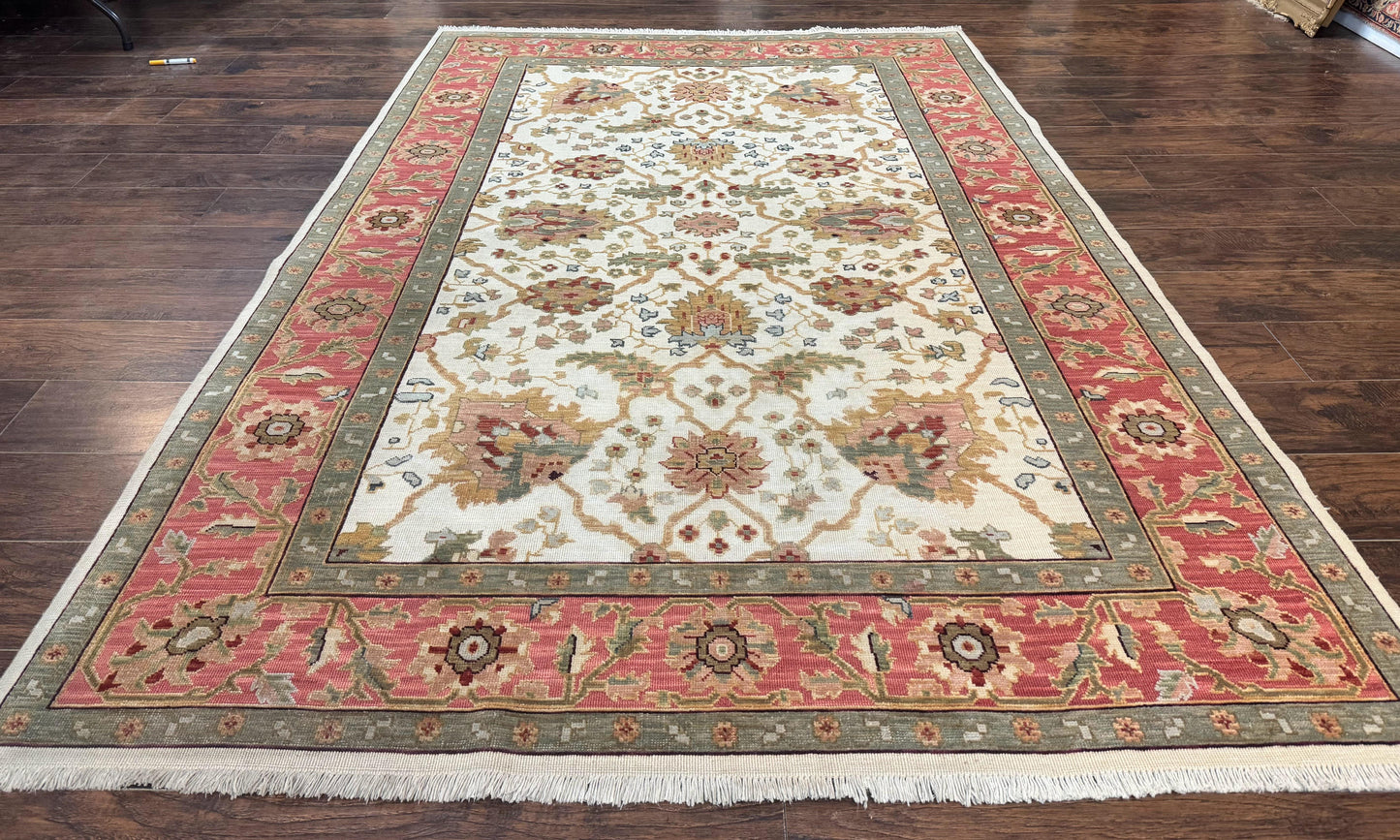 Flatweave Soumak Rug 6x9, Nourison Rug, Wool Handmade, Floral, Ivory-0