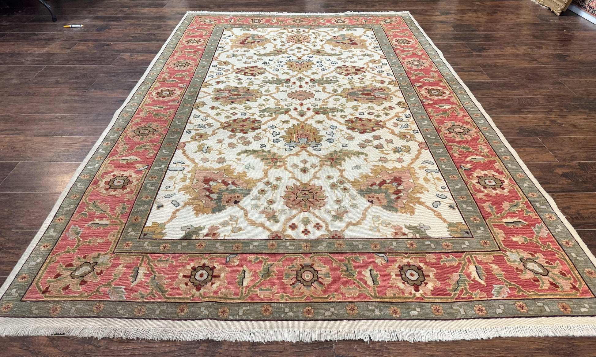 Flatweave Soumak Rug 6x9, Nourison Rug, Wool Handmade, Floral, Ivory-0