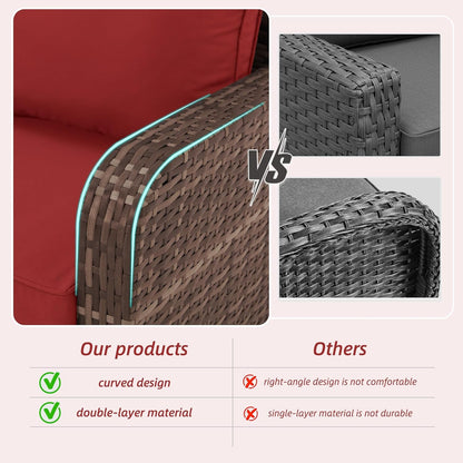 6 Piece Patio Furniture Set with Swivel Chairs