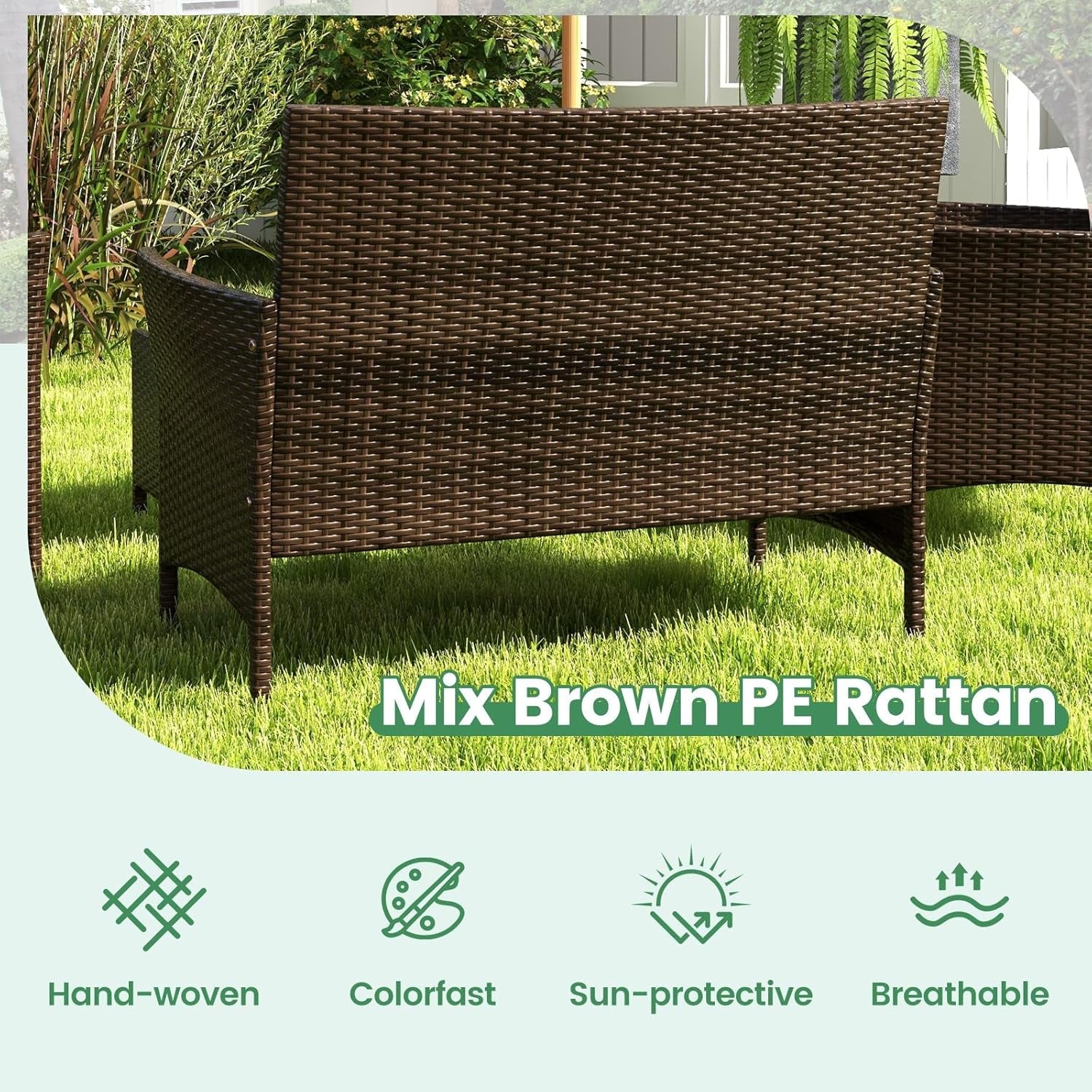 8-Piece Rattan Patio Furniture Set With Cushions-3