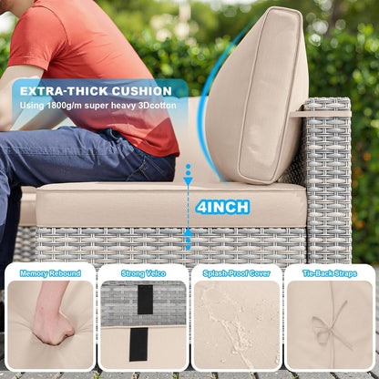 Luxurious 18-Piece Outdoor Patio Furniture Set with Fire Pit