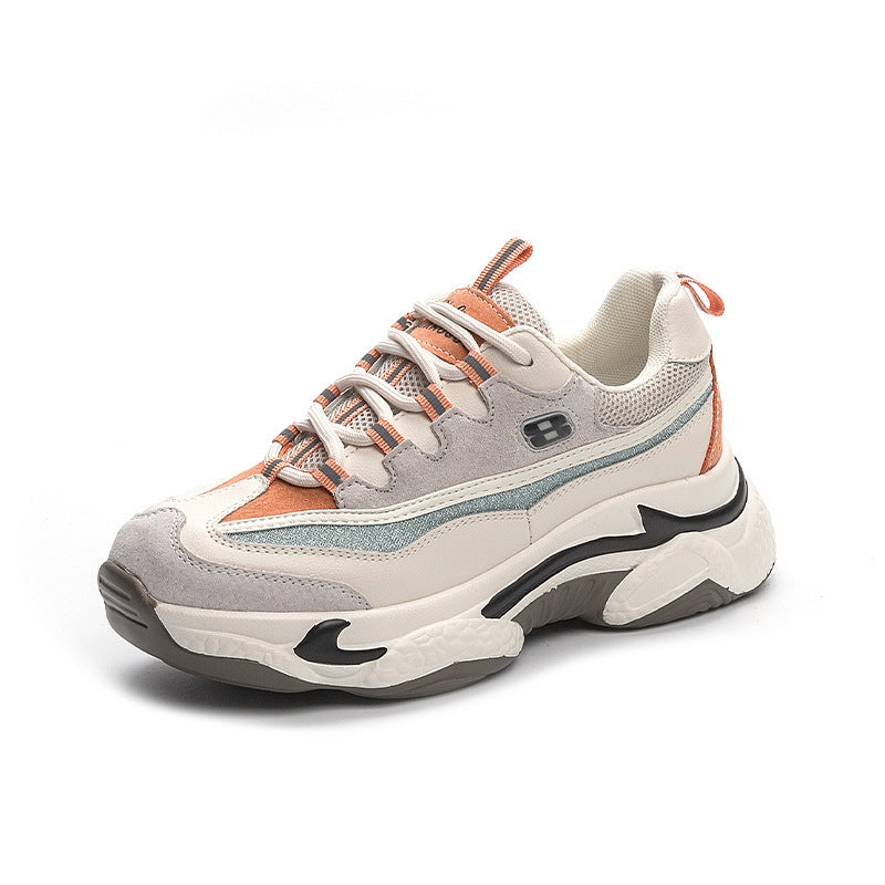 Autuspin Retro Flat Platform Sneakers Women Winter Autumn Cow Leather Breathable Cozy Casual Shoes Outdoor Trendy   Footwear