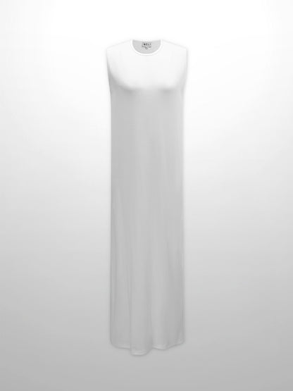 Basic T-Shirt Slip Dress-White
