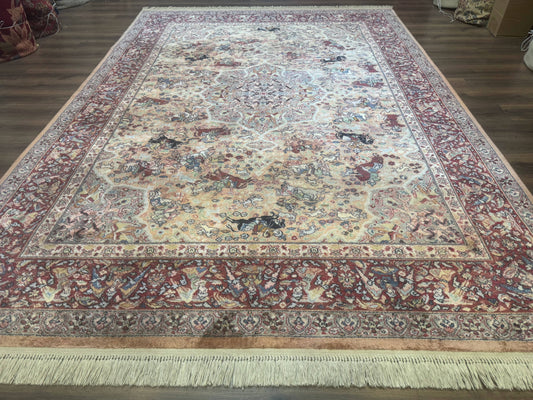 Karastan Rug 8.8 x 12 Persian Hunting Rug #723, Wool Area Rug