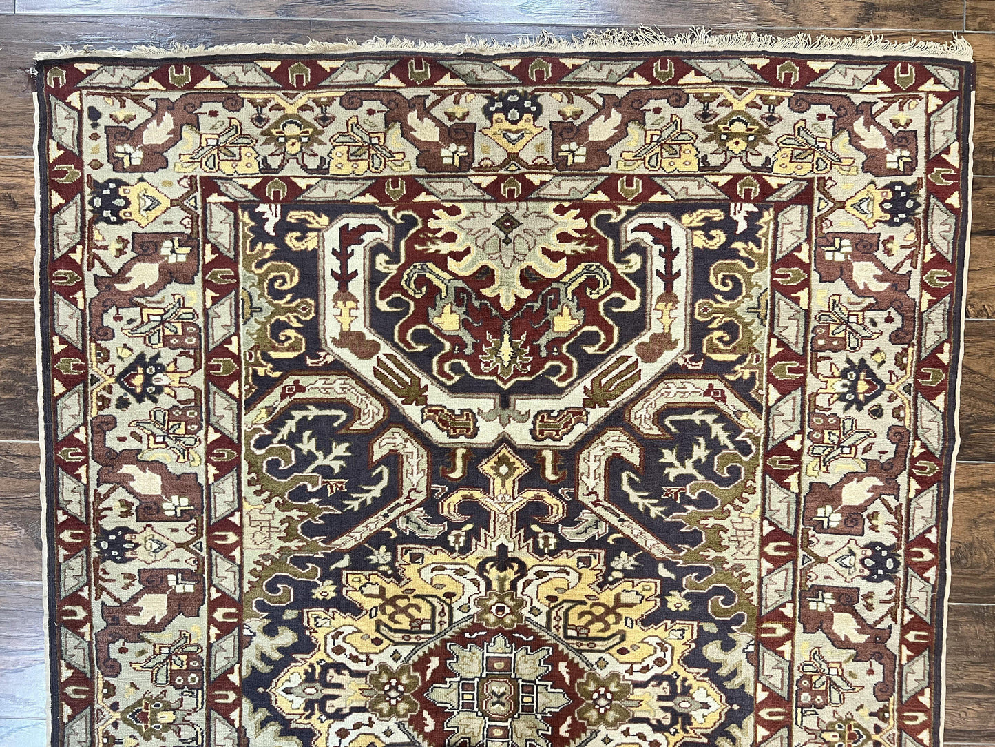 Antique Caucasian Rug, Kuba Seychour Rug, Handmade Wool Oriental Carpet, Azerbaijan Rug