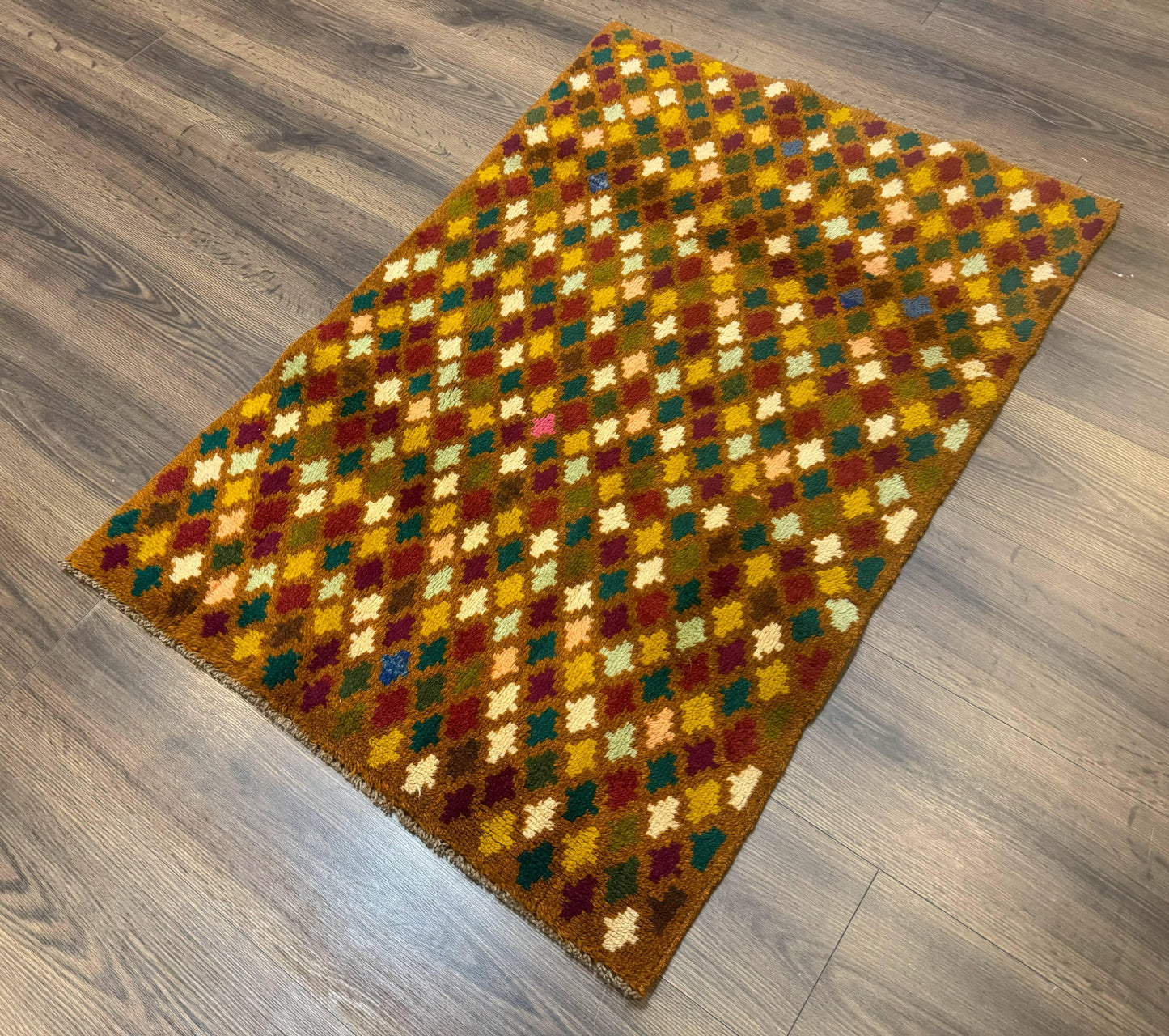 Balouch Rug 3x4, Burnt-Orange, Multicolor, Afghan Rug