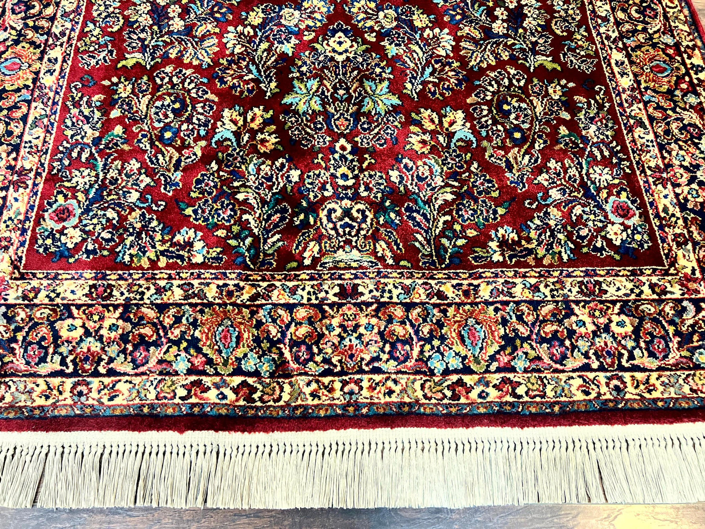 Karastan Rug 5.9 x 9 Red Sarouk Rug #785, Karastan Wool Rug, Karastan Carpet, Original 700 Series Vintage Karastan Oriental Rug Discontinued-4