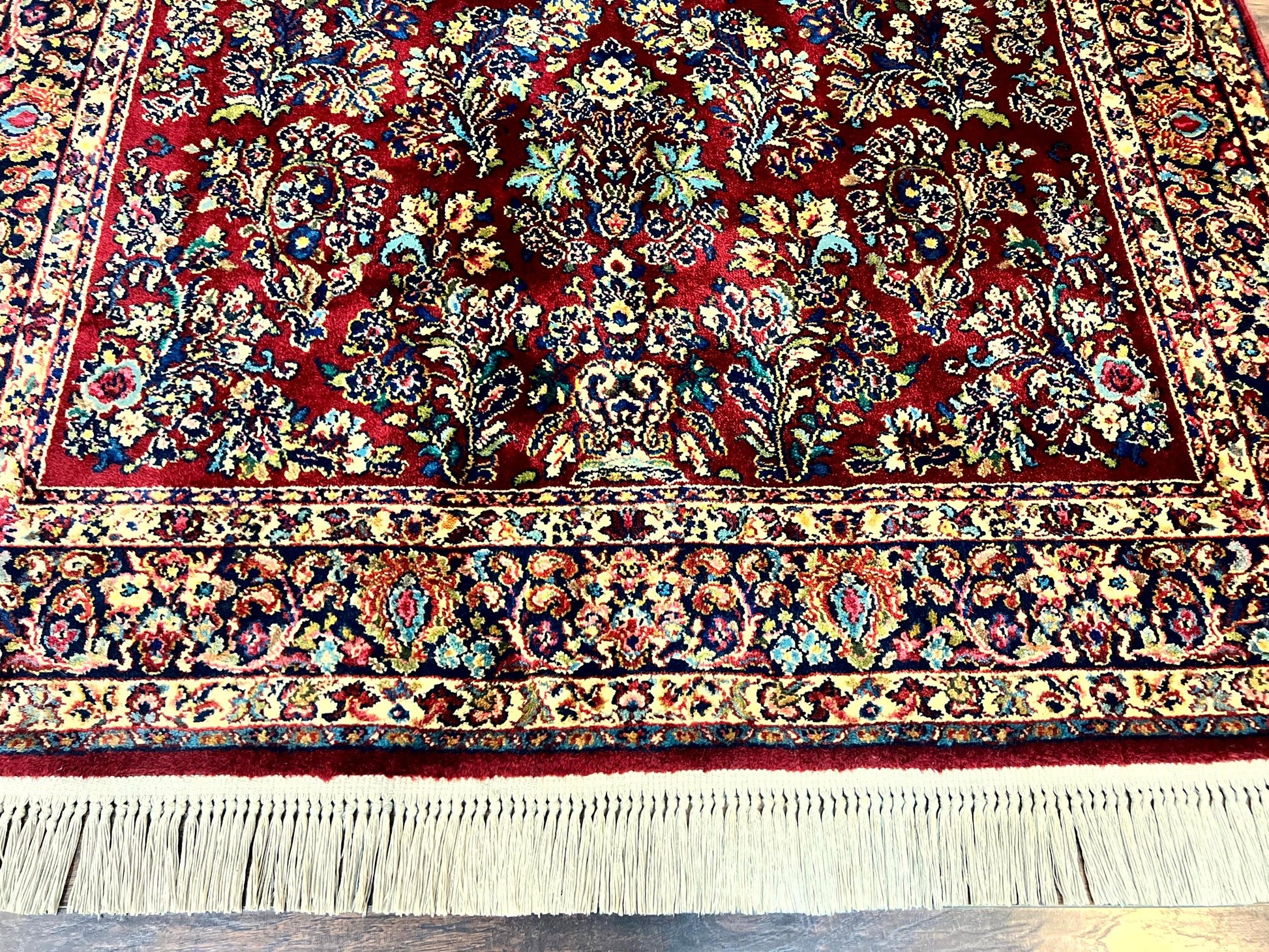Karastan Rug 5.9 x 9 Red Sarouk Rug #785, Karastan Wool Rug, Karastan Carpet, Original 700 Series Vintage Karastan Oriental Rug Discontinued-4