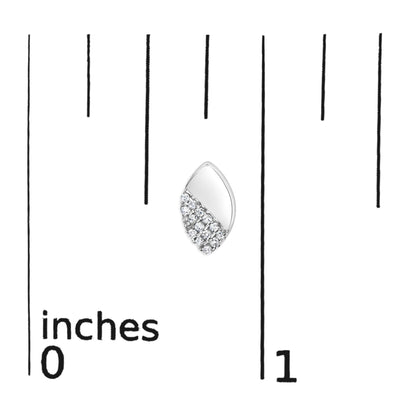 925 Sterling Silver 1/6 Cttw Diamond and Mirror Polish Pear Shape Stud Earrings (I-J Color, I2-I3 Clarity)-4