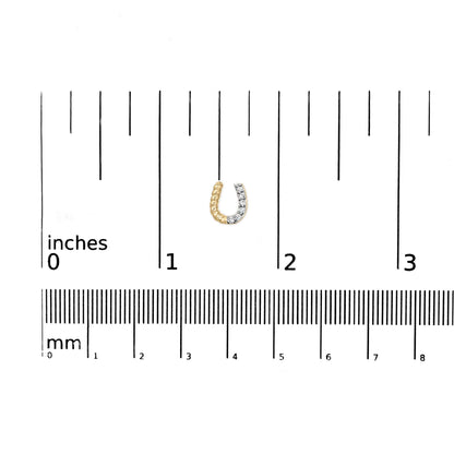 10K Yellow Gold 1/10 Cttw Braided Horseshoe Stud Earrings (H-I Color, SI1-SI2 Clarity)-4