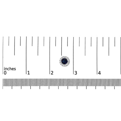 14K White Gold 3.0 Cttw Lab-Grown Blue Diamond Halo Stud Earrings (Blue & F-G Color, VS1-VS2 Clarity)