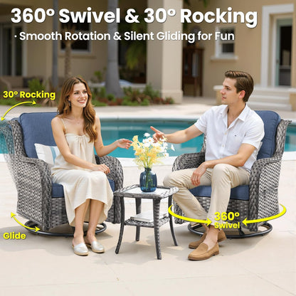 Seven Piece Outdoor Patio Furniture Set with Fire Pit