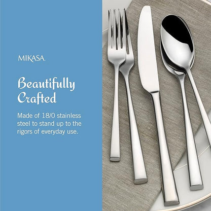 Mikasa, Rockford Flatware Service for 4, 20 Piece Set, 18/0 Stainless Steel Silverware Set