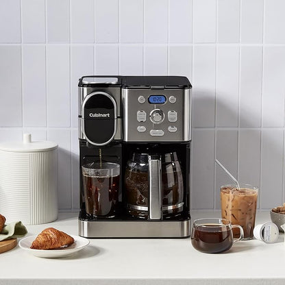 Cuisinart Coffee Maker, 12-Cup Glass Carafe, Automatic Hot & Iced Coffee Maker, Single Server Brewer, Stainless Steel, SS-16