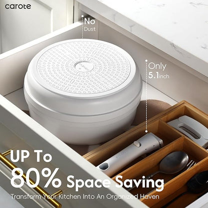 CAROTE 22pcs Pots and Pans Set Non Stick, Detachable Handle Cookware Set White, RV Cooking Set, Dishwasher/Oven/Fridge Safe, Pot and Pan Set, Induction Cookware