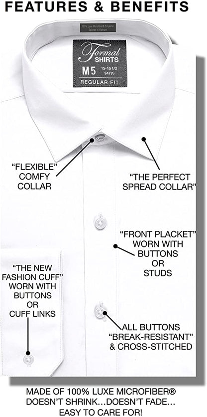 Luxe Microfiber® Men’s Regular Fit Dress Shirt, Tuxedo Shirt-1