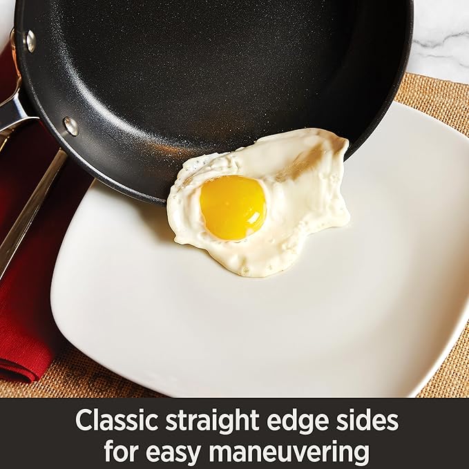 All-Clad HA1 Hard Anodized Non Stick Fry Pan Set 2 Piece, 8, 10 Inch, Induction, Oven Broiler Safe 500F, Pots and Pans Set, Kitchen Frying Pans, Skillets, Premium Cookware, Home, Dishwasher Safe Black