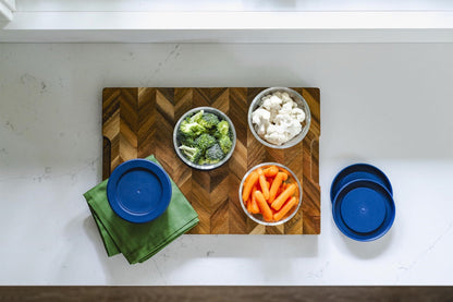 Glass Food Storage Containers - 16 Piece 7oz Set (8 Containers + 8 Lids), Blue-3