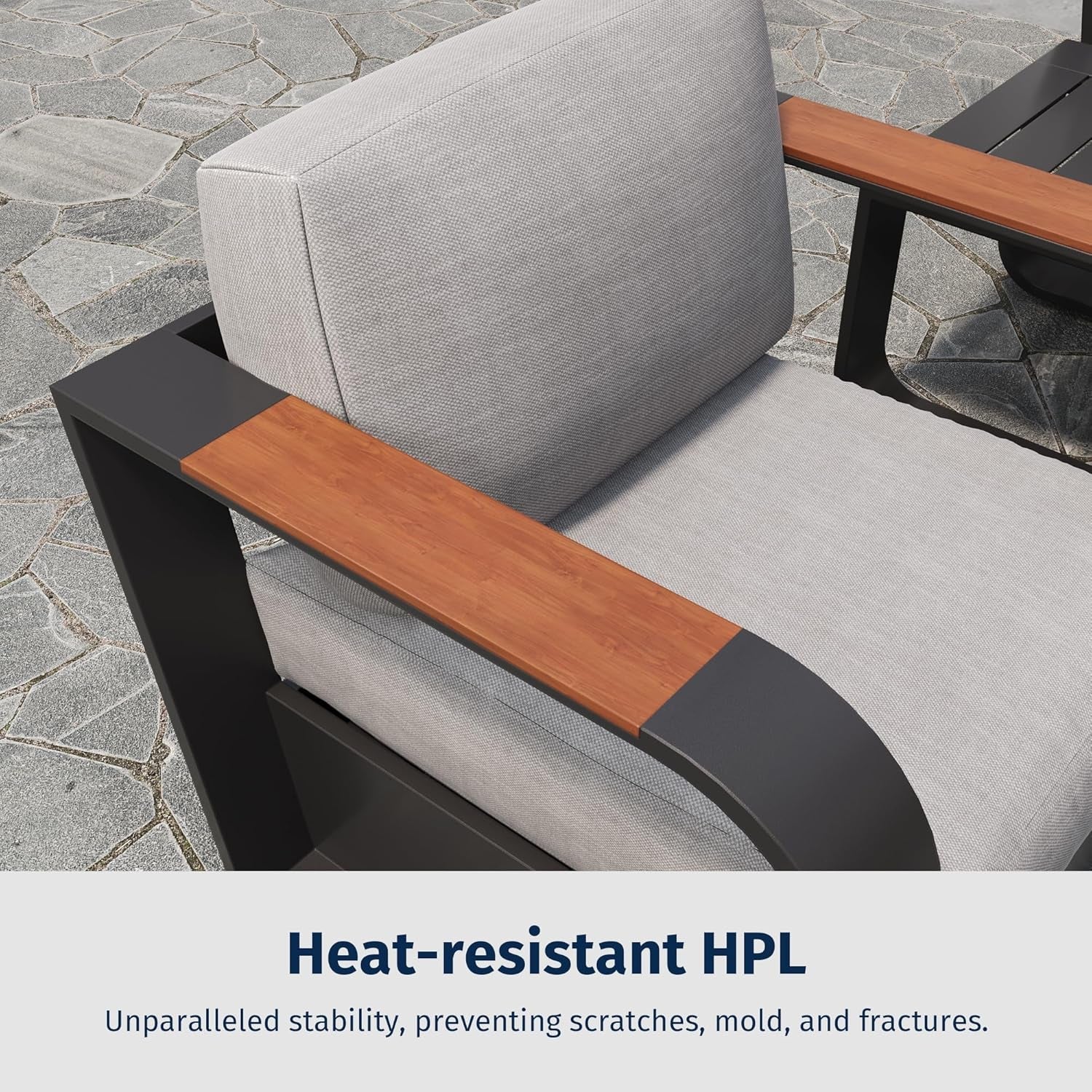 Modern Four Piece Patio Furniture Set with Deep Seating-2