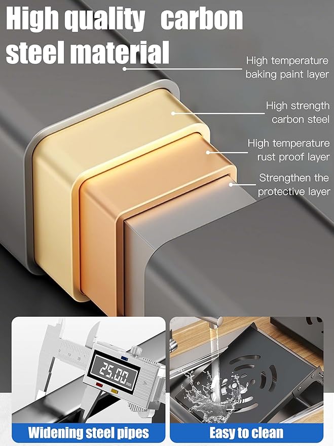 Caliee Pot Organizers Inside Cabinet, Heavy Duty Pot Pan Rack Organizer with 4-Tiers, Pan Storage Organizer for Under Cabinet Applicable to Kitchen Storage (Black)