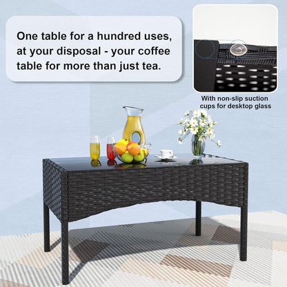 Stylish Four-Piece Outdoor Patio Furniture Set with Cushions