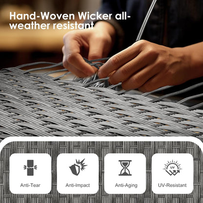 Half Moon Curved Outdoor Patio Furniture Set Grey