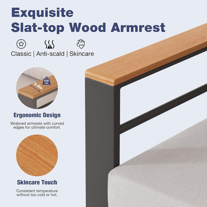 Oversized Aluminum Patio Furniture Set with Thick Cushions-3