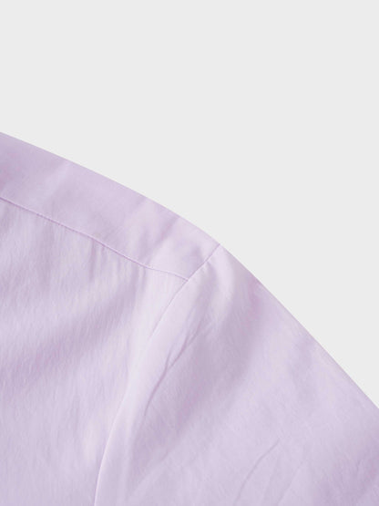 Drop Waist Pintuck Pleat Cotton Dress-Lavender