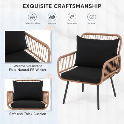 Stylish Four Piece Outdoor Wicker Patio Furniture Set