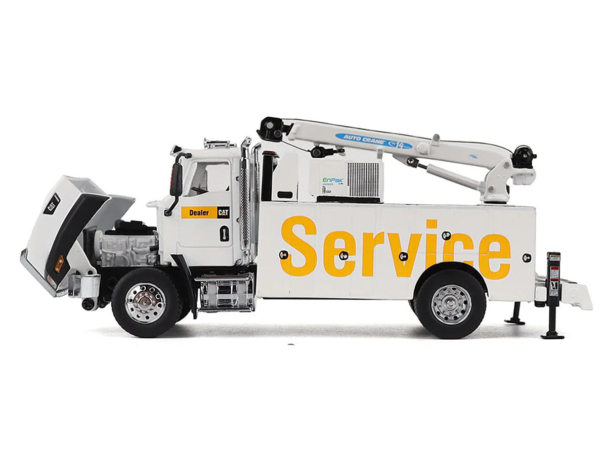 CAT Caterpillar CT660 Auto-Crane Titan 85 Truck with Miller EnPak White "Transport Series" 1/50 Diecast Model by Diecast Masters-3