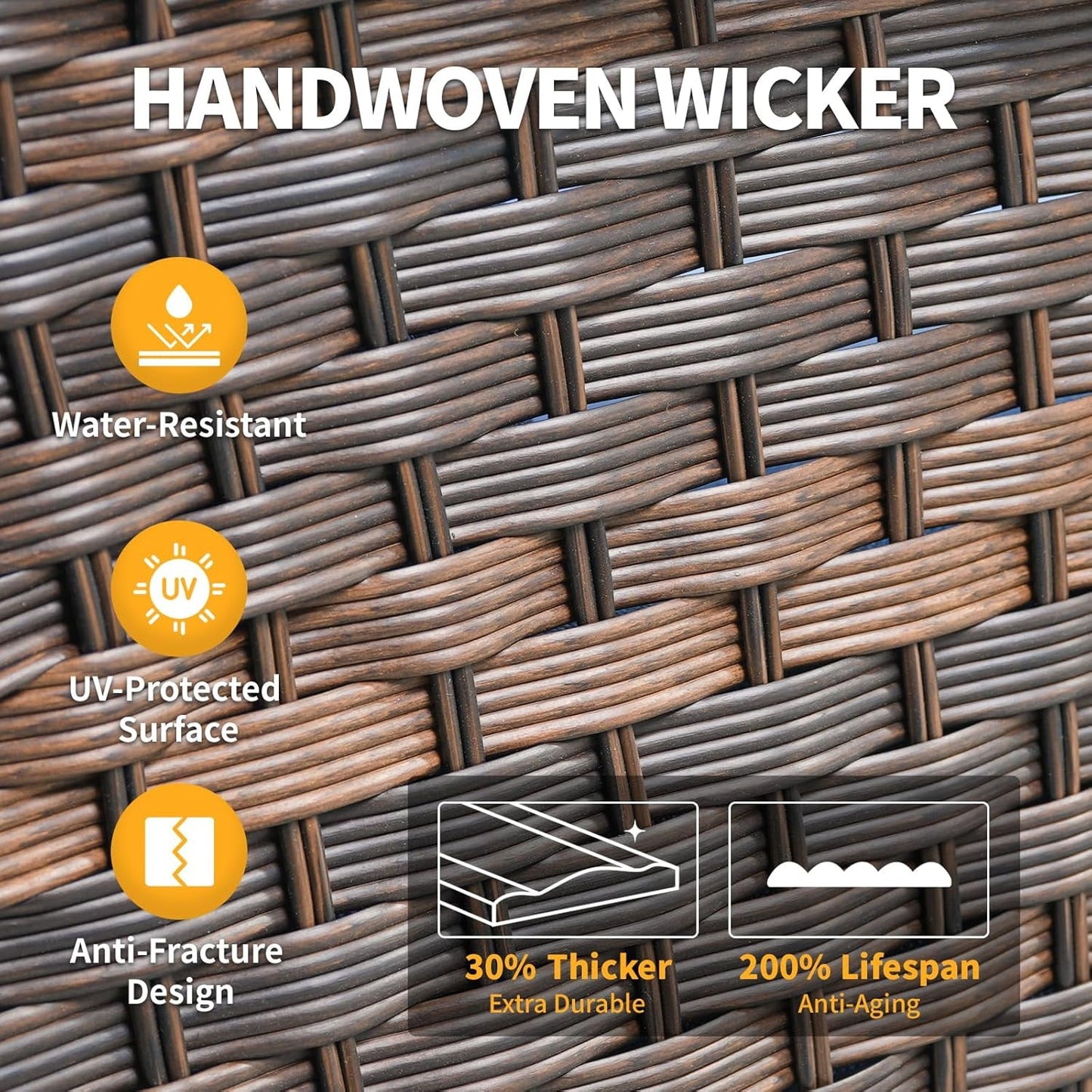 All-Weather Wicker Outdoor Patio Furniture Set With Swivel Rockers